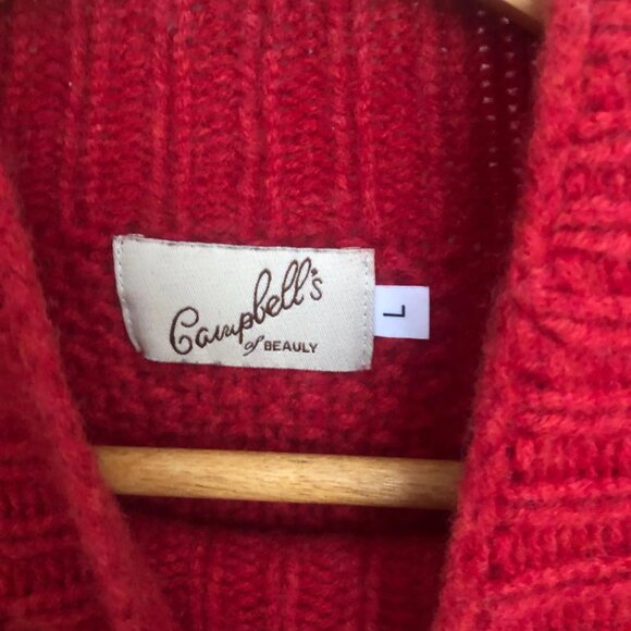 Like new - Red orange basket weave moss stitch sweater Jumper Harley of Scotland - Picture 5 of 6